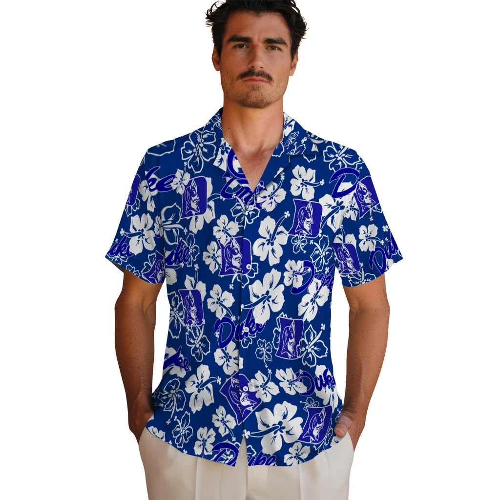 Duke Devils Hibiscus Bloom Hawaiian Shirt – Moonbestprint