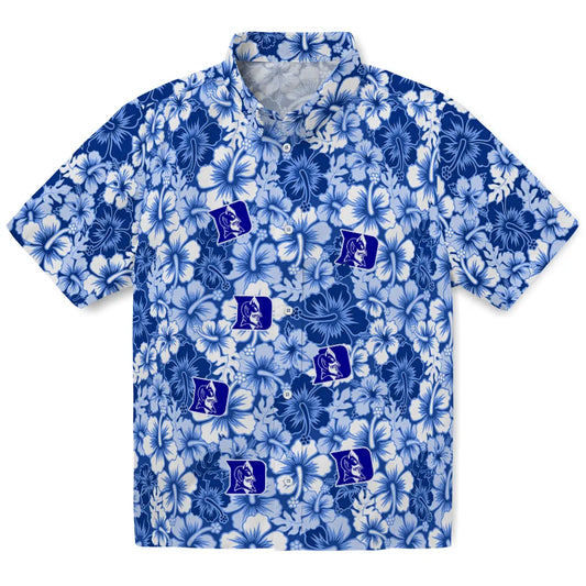 Duke Blue Devils Hawaiian Shirt - Hibiscus Blooms | Moonbestprint