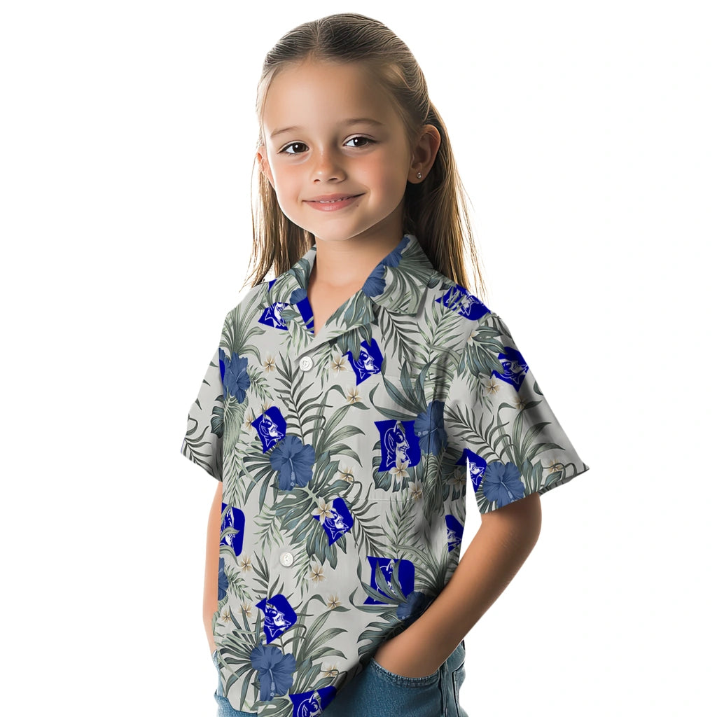 Duke Blue Devils Hawaiian Shirt - Hibiscus Designs | Moonbestprint