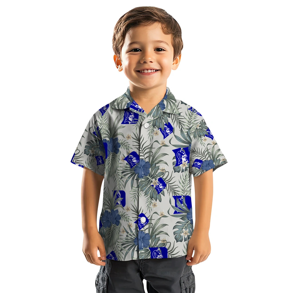Duke Blue Devils Hawaiian Shirt - Hibiscus Designs | Moonbestprint