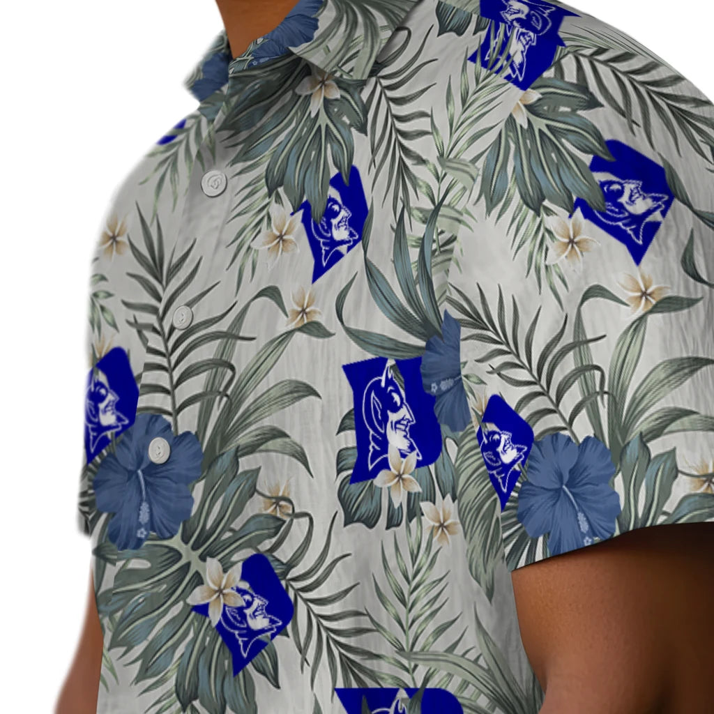 Duke Blue Devils Hawaiian Shirt - Hibiscus Designs | Moonbestprint