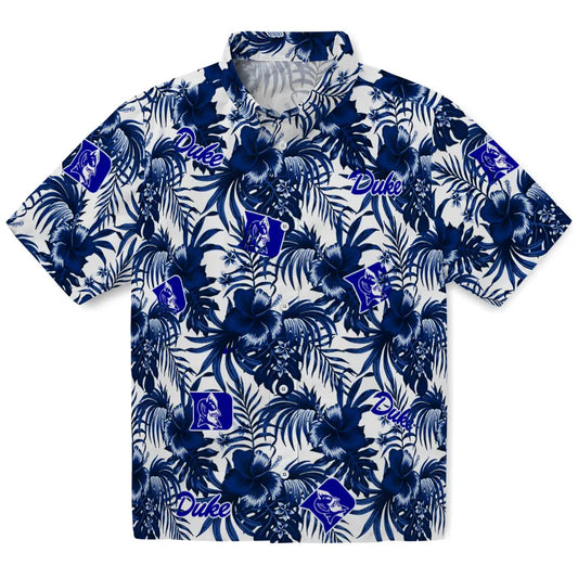 Duke Blue Devils Hawaiian Shirt - Hibiscus Exotic | Moonbestprint