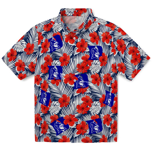 Duke Blue Devils Hawaiian Shirt - Hibiscus Fiesta | Moonbestprint
