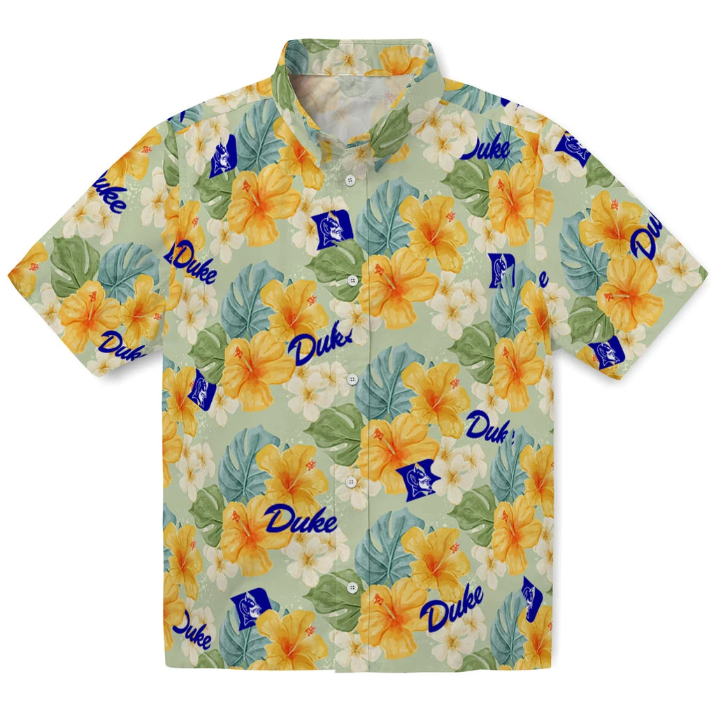 Duke Blue Devils Hawaiian Shirt - Hibiscus Mood | Moonbestprint
