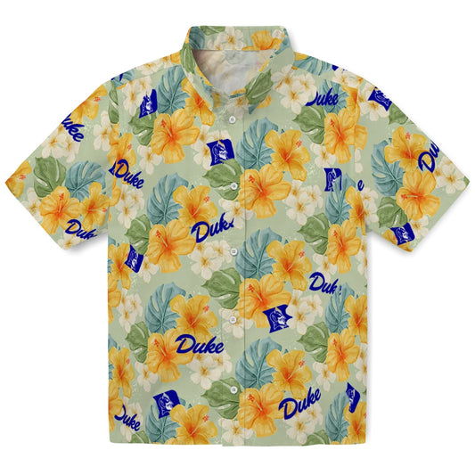 Duke Blue Devils Hawaiian Shirt - Hibiscus Mood | Moonbestprint
