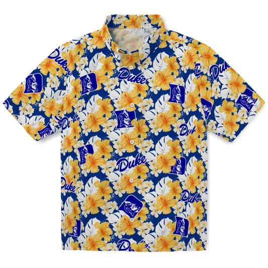 Duke Blue Devils Hawaiian Shirt - Hibiscus Tropics | Moonbestprint