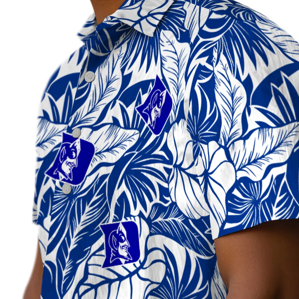Duke Blue Devils Hawaiian Shirt - Monstera Layer | Moonbestprint