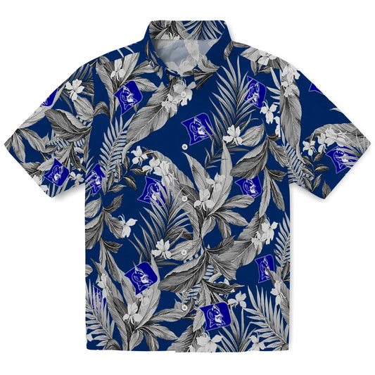 Duke Blue Devils Hawaiian Shirt - Palm Leaves | Moonbestprint