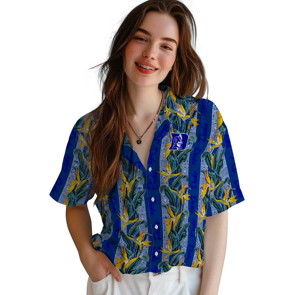 Duke Blue Devils Hawaiian Shirt - Paradise Vines | Moonbestprint