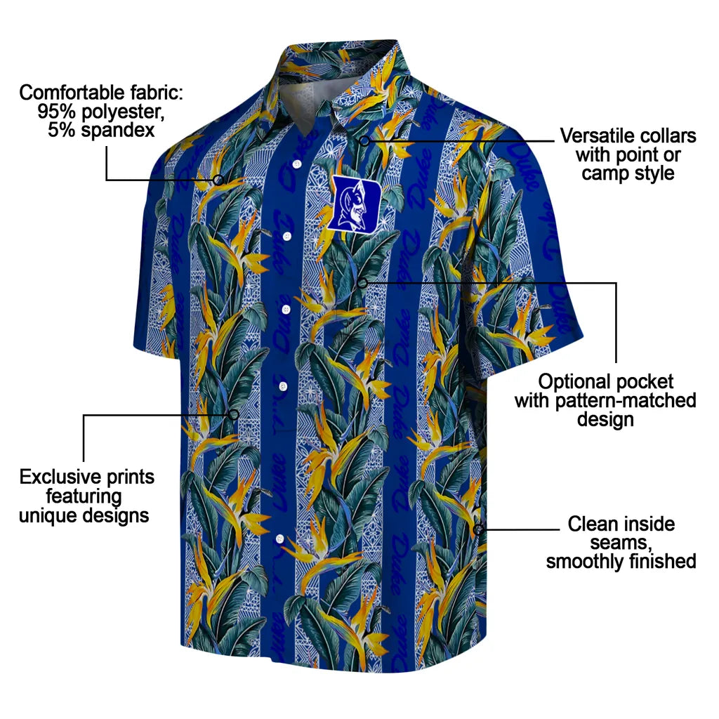 Duke Blue Devils Hawaiian Shirt - Paradise Vines | Moonbestprint