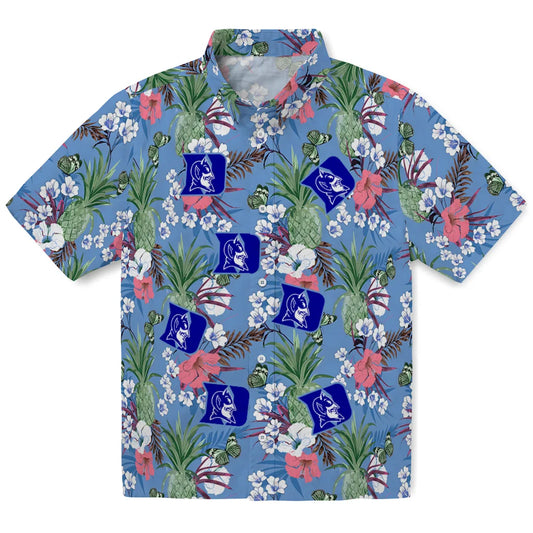 Duke Blue Devils Hawaiian Shirt - Pineapple Bouquet | Moonbestprint