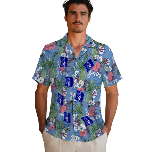 Duke Blue Devils Hawaiian Shirt - Pineapple Bouquet | Moonbestprint