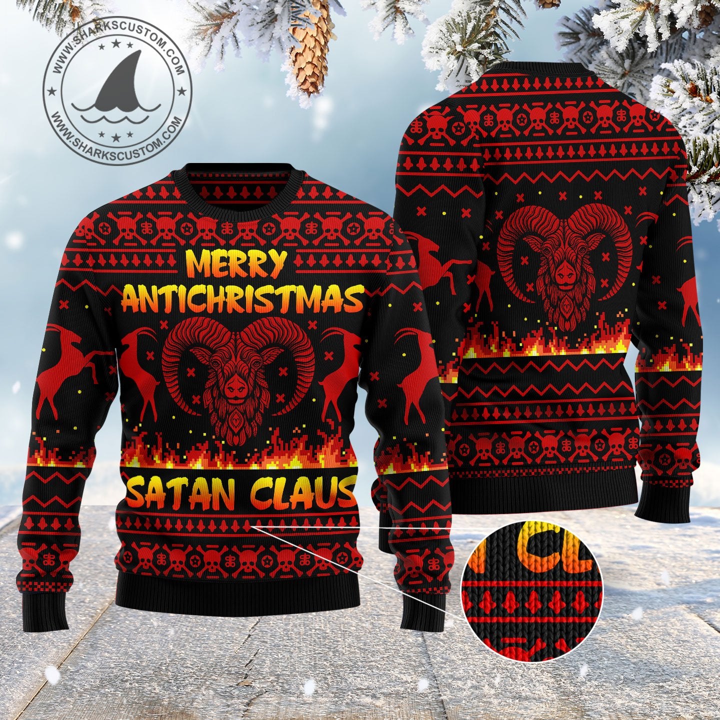 Merry Antichristmas Satan Claus Ugly Christmas Sweater ? Usalast