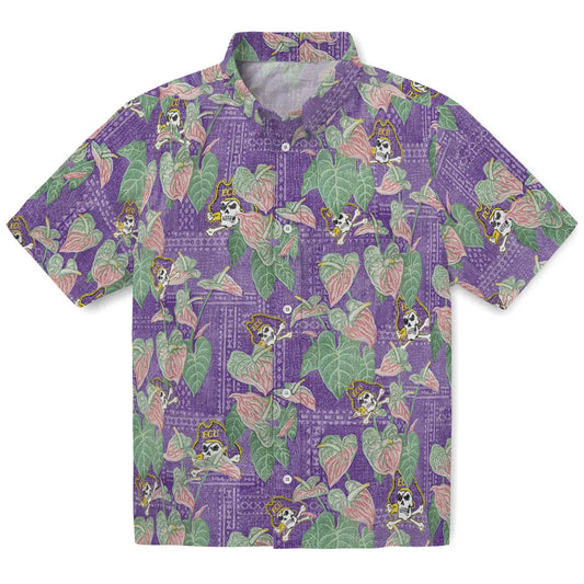 East Carolina Pirates Hawaiian Shirt - Anthurium Overlay | Moonbestprint