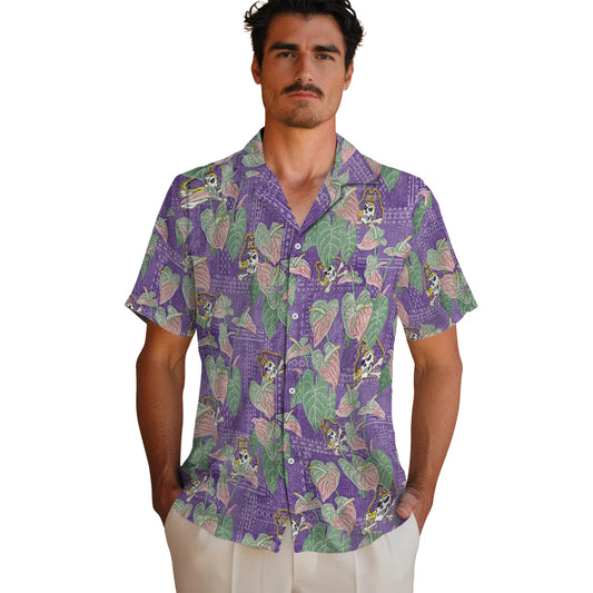 East Carolina Pirates Hawaiian Shirt - Anthurium Overlay | Moonbestprint