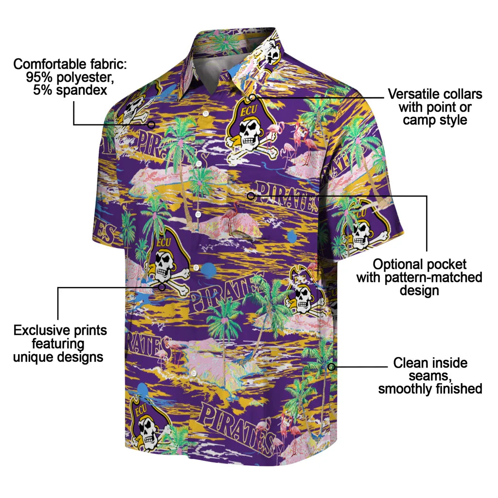 East Carolina Pirates Flamingo Retreat 2026 Hawaiian Shirt – Moonbestprint