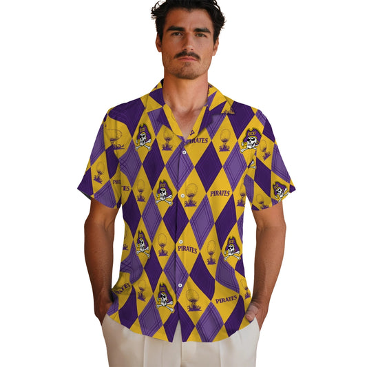 East Carolina Pirates Hawaiian Shirt - Golfing Plaid | Moonbestprint