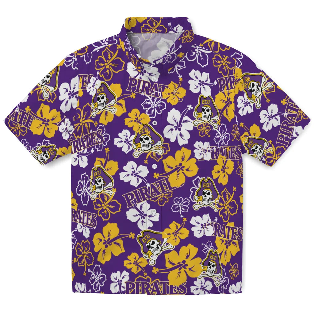 East Carolina Pirates Hibiscus Bloom Hawaiian Shirt – Moonbestprint