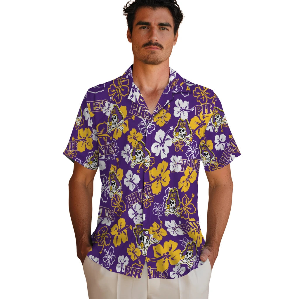East Carolina Pirates Hibiscus Bloom Hawaiian Shirt – Moonbestprint