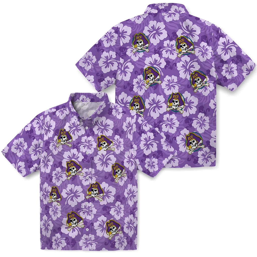 East Carolina Pirates Hawaiian Shirt - Hibiscus Cluster | Moonbestprint
