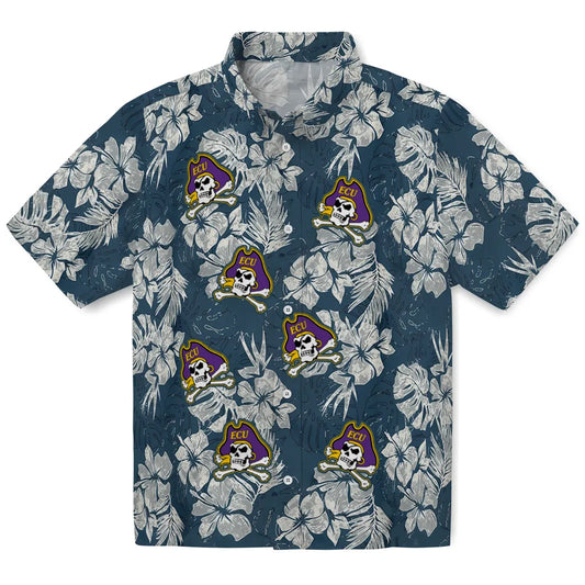East Carolina Pirates Hawaiian Shirt - Hibiscus Flowers | Moonbestprint