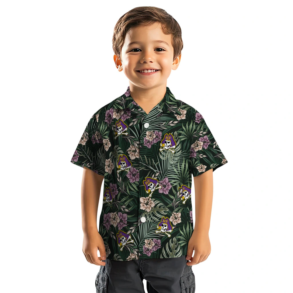 East Carolina Pirates Hawaiian Shirt - Hibiscus Leaves Pattern | Moonbestprint