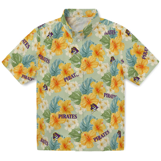 East Carolina Pirates Hawaiian Shirt - Hibiscus Mood | Moonbestprint