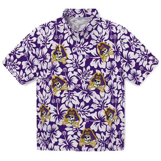 East Carolina Pirates Hawaiian Shirt - Hibiscus Motif | Moonbestprint