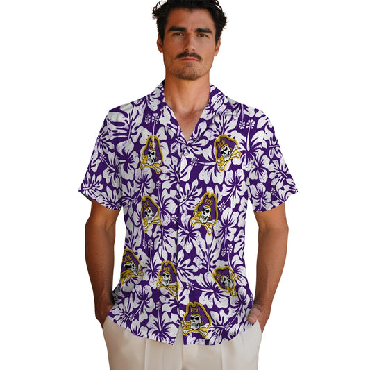 East Carolina Pirates Hawaiian Shirt - Hibiscus Motif | Moonbestprint