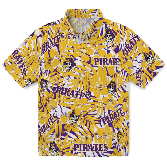 East Carolina Pirates Hawaiian Shirt - Hibiscus Overlay | Moonbestprint