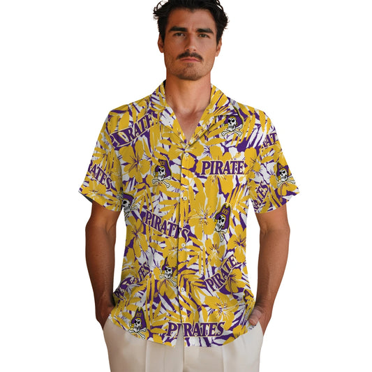 East Carolina Pirates Hawaiian Shirt - Hibiscus Overlay | Moonbestprint