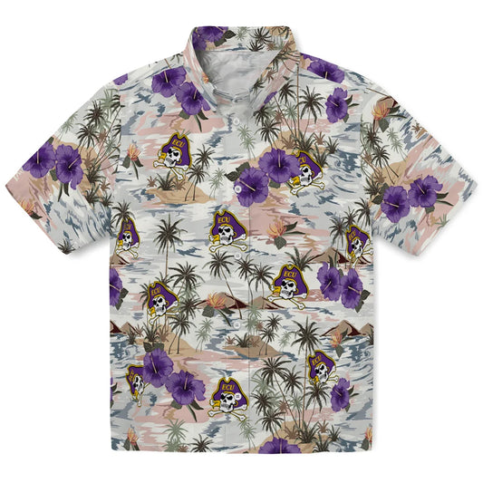 East Carolina Pirates Hawaiian Shirt - Hibiscus Seaside | Moonbestprint