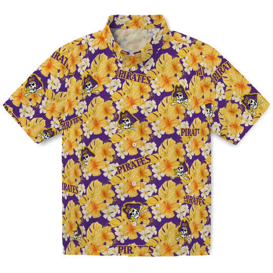 East Carolina Pirates Hawaiian Shirt - Hibiscus Tropics | Moonbestprint