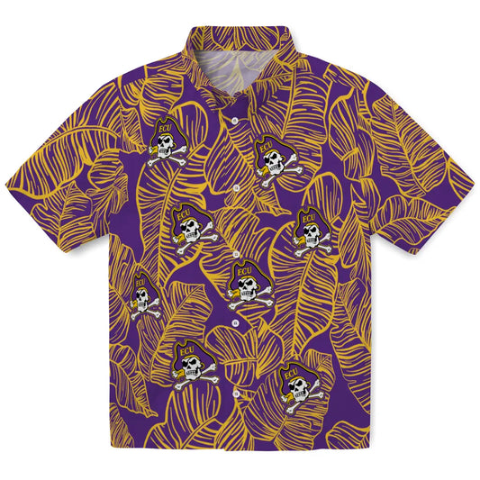 East Carolina Pirates Hawaiian Shirt - Leaf Outline | Moonbestprint