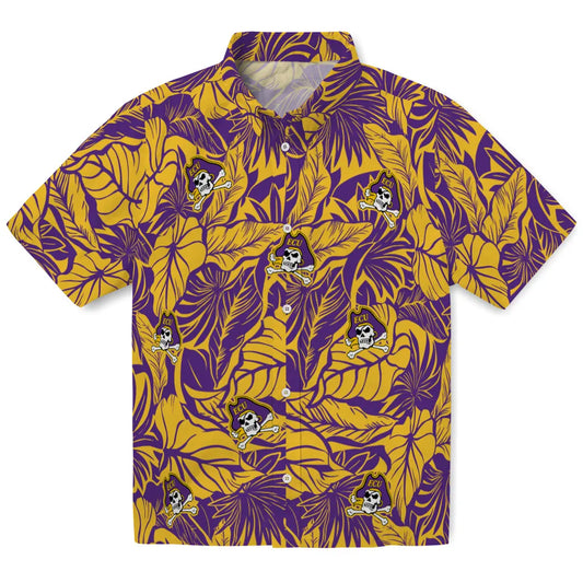 East Carolina Pirates Hawaiian Shirt - Monstera Layer | Moonbestprint