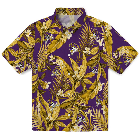 East Carolina Pirates Hawaiian Shirt - Palm Leaves | Moonbestprint