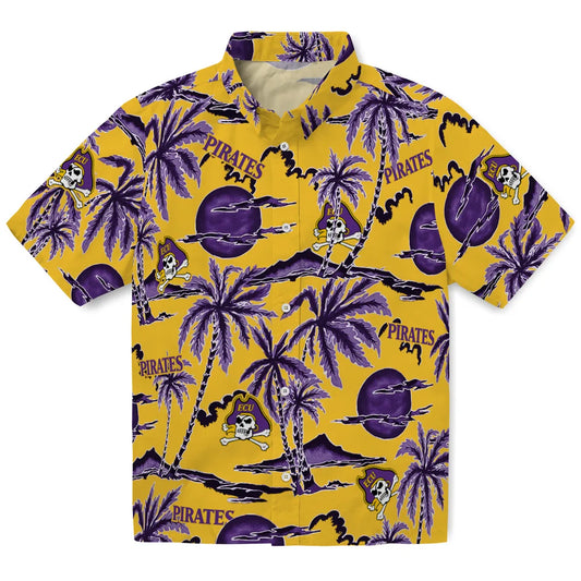 East Carolina Pirates Hawaiian Shirt - Palm Sunset | Moonbestprint