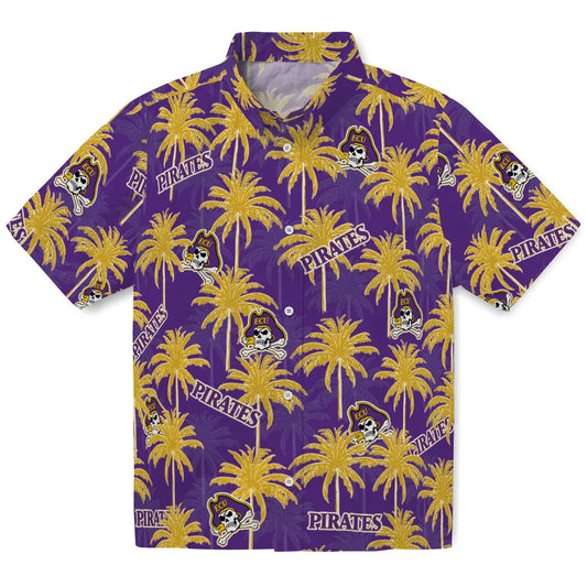East Carolina Pirates Hawaiian Shirt - Palm Tree Motif | Moonbestprint