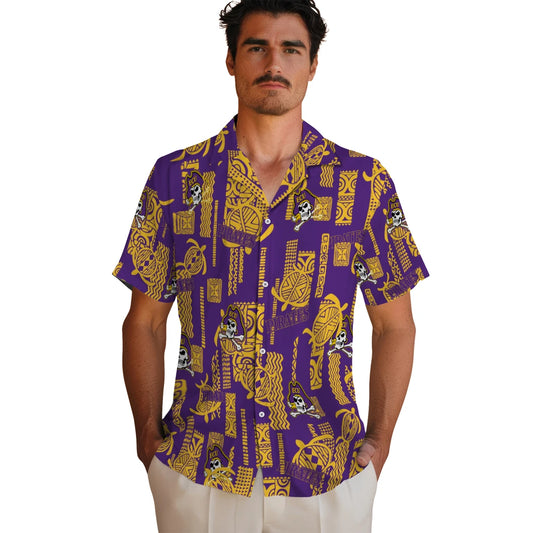 East Carolina Pirates Hawaiian Shirt - Turtle Lines | Moonbestprint