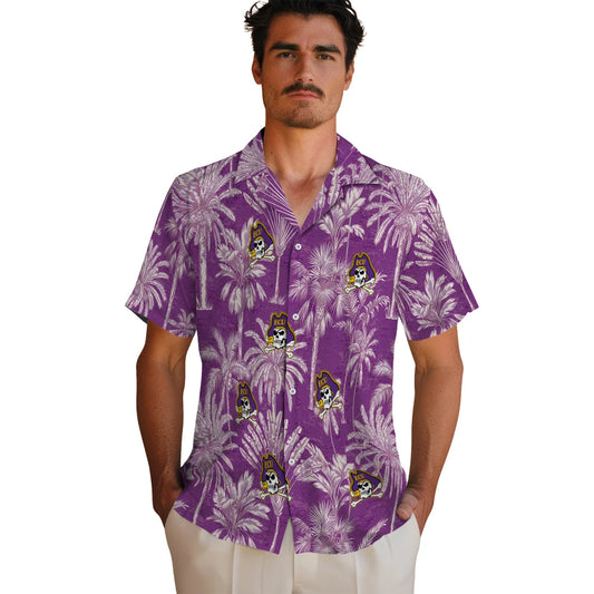East Carolina Pirates Hawaiian Shirt - Vintage Palm Tree | Moonbestprint