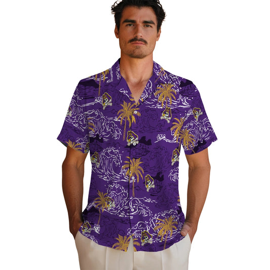 East Carolina Pirates Hawaiian Shirt - Wave Palm | Moonbestprint