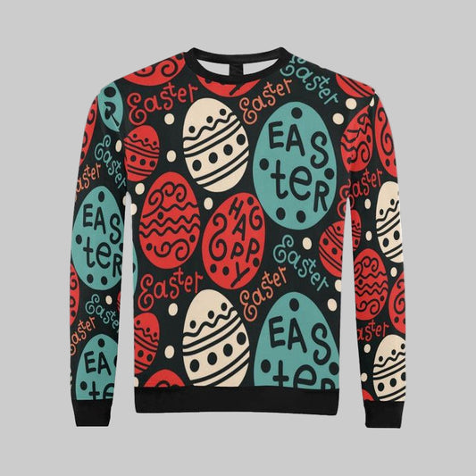 Easter Eggs Design Pattern All Over Print Crewneck Sweater For Men Large Model H18 Sh4257 ? Usalast