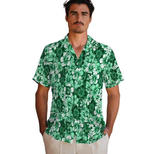Eastern Michigan Eagles Hawaiian Shirt - Hibiscus Blooms | Moonbestprint