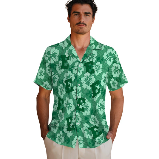 Eastern Michigan Eagles Hawaiian Shirt - Hibiscus Cluster | Moonbestprint