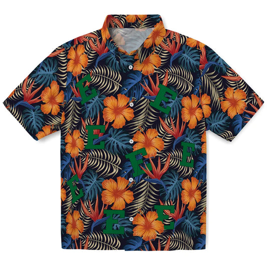 Eastern Michigan Eagles Hawaiian Shirt - Hibiscus Foliage | Moonbestprint