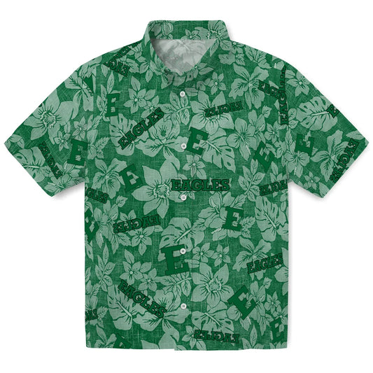 Eastern Michigan Eagles Hawaiian Shirt - Hibiscus Oasis | Moonbestprint