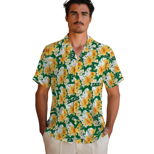 Eastern Michigan Eagles Hawaiian Shirt - Hibiscus Tropics | Moonbestprint