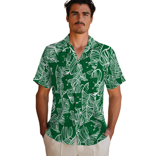 Eastern Michigan Eagles Hawaiian Shirt - Leaf Outline | Moonbestprint