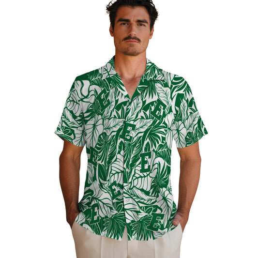 Eastern Michigan Eagles Hawaiian Shirt - Monstera Layer | Moonbestprint