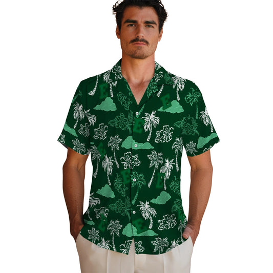 Eastern Michigan Eagles Hawaiian Shirt - Palm And Clouds | Moonbestprint